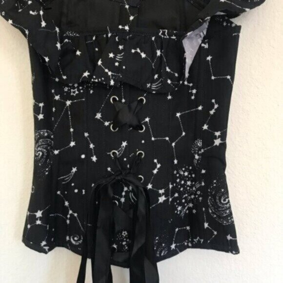 Corset Story Astronomy Print Sleeved Corset Top UK 6 US 2 - Picture 5 of 8